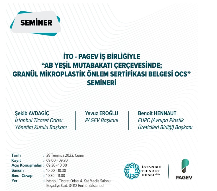 Y“AB Yeşil Mutabakatı Çerçevesinde; Granül Mikroplastik Önlem Sertifikası Belgesi OCS Semineri”