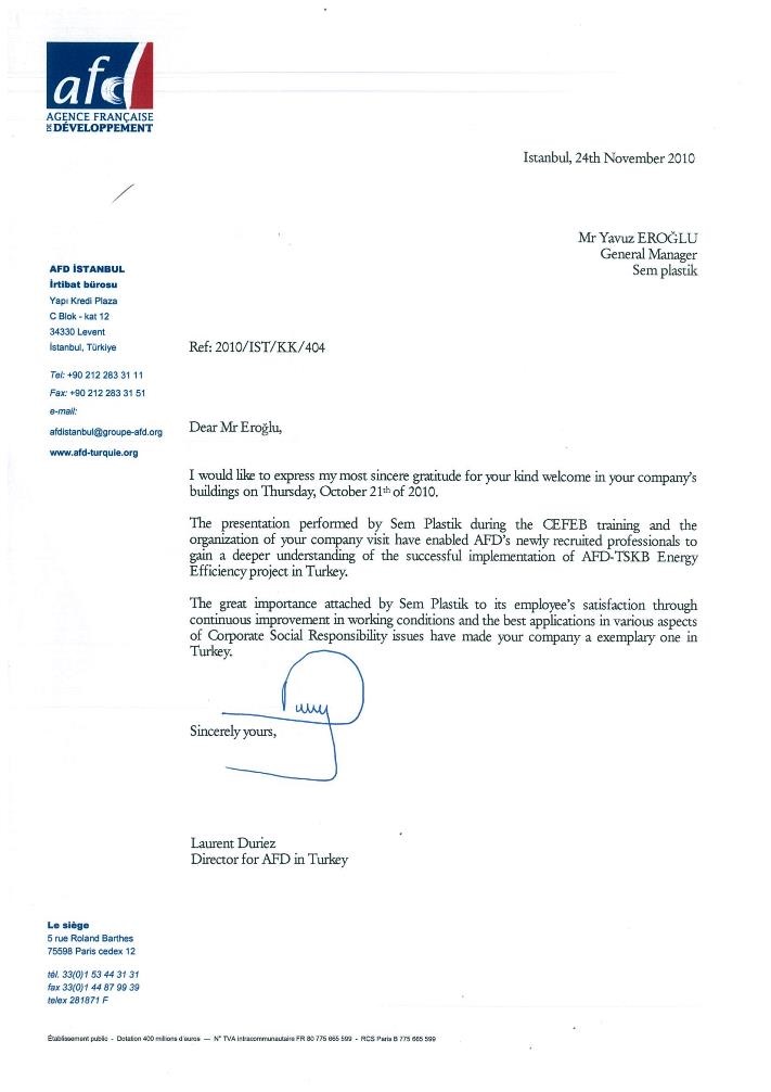 AFD çalışanı SEM Plastik A.Ş. firmasına bir gezi düzenlediler.